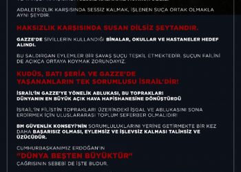 Filistin halkının yanında olmaya devam edeceğiz !