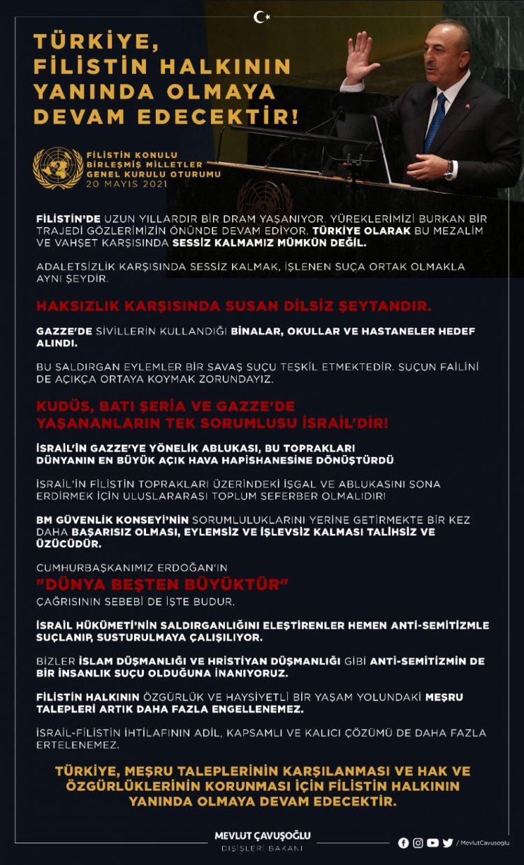 Filistin halkının yanında olmaya devam edeceğiz !